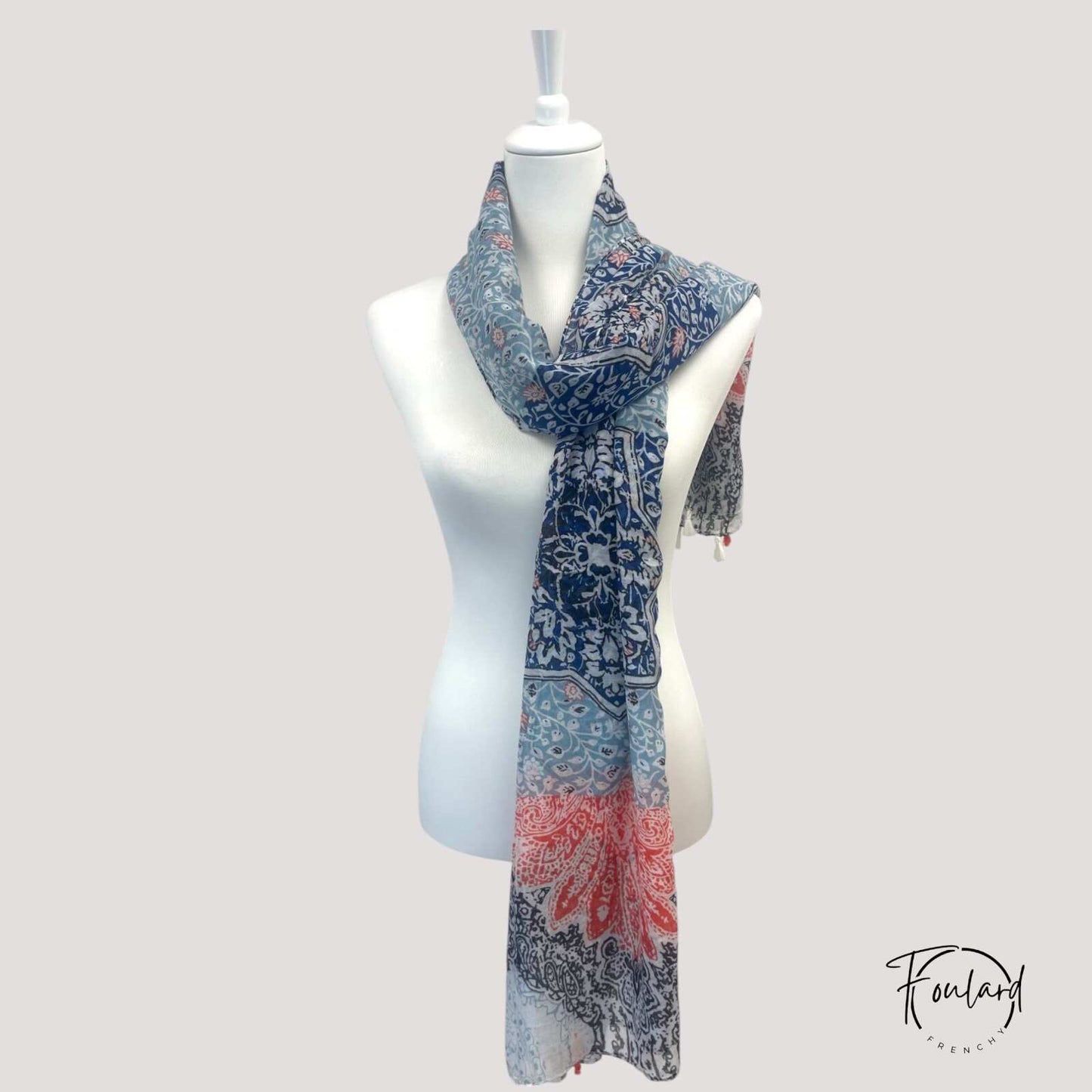 Foulard pour femme 180 bleu - Kristin