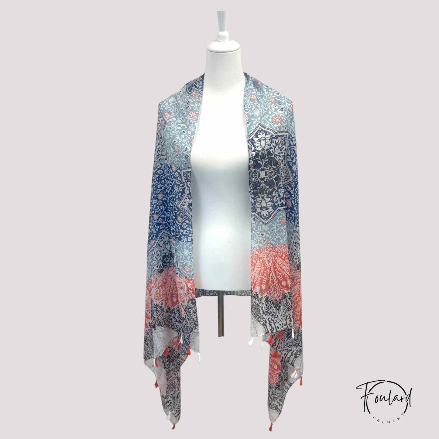 Foulard pour femme 180 bleu - Kristin