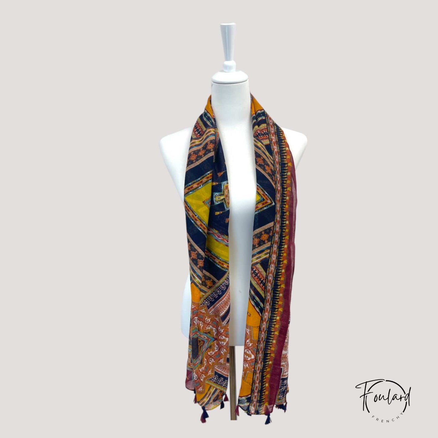 Foulard pour femme 180 orange - Sunniva bohème