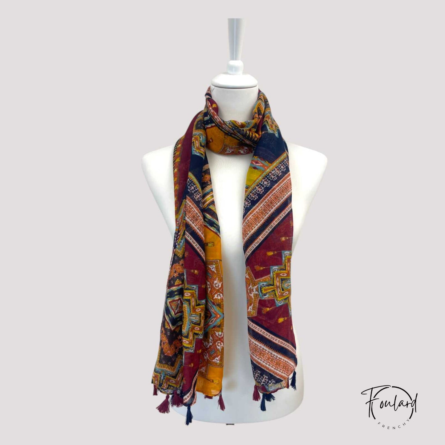 Foulard pour femme 180 orange - Sunniva bohème