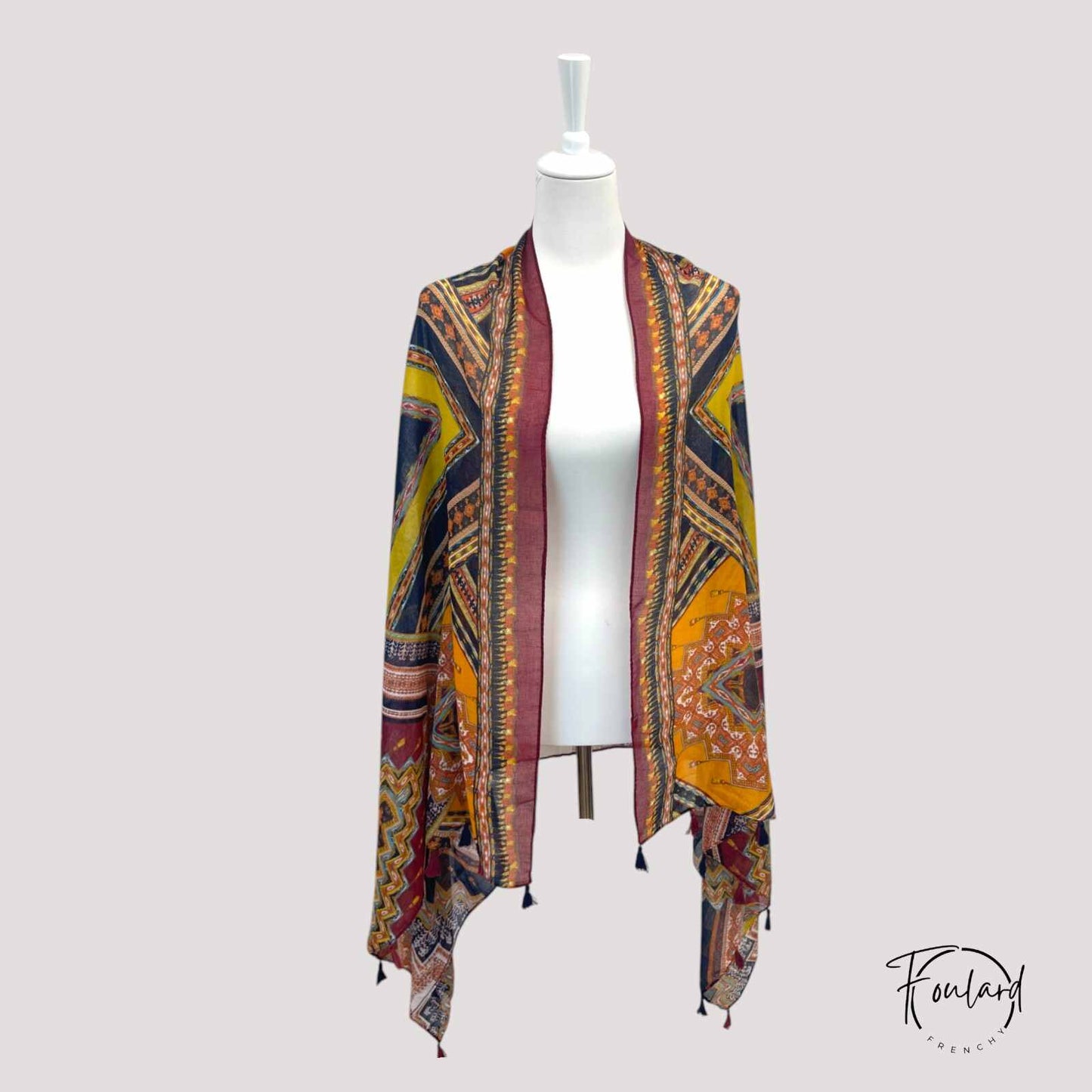 Foulard pour femme 180 orange - Sunniva bohème