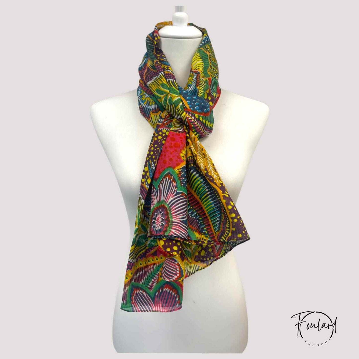 Foulard femme coloré imprimé wax tropica