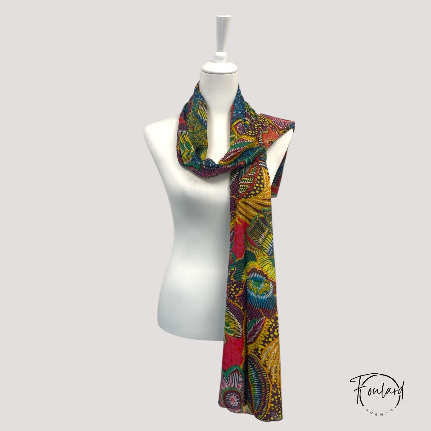 Foulard femme coloré imprimé wax tropica