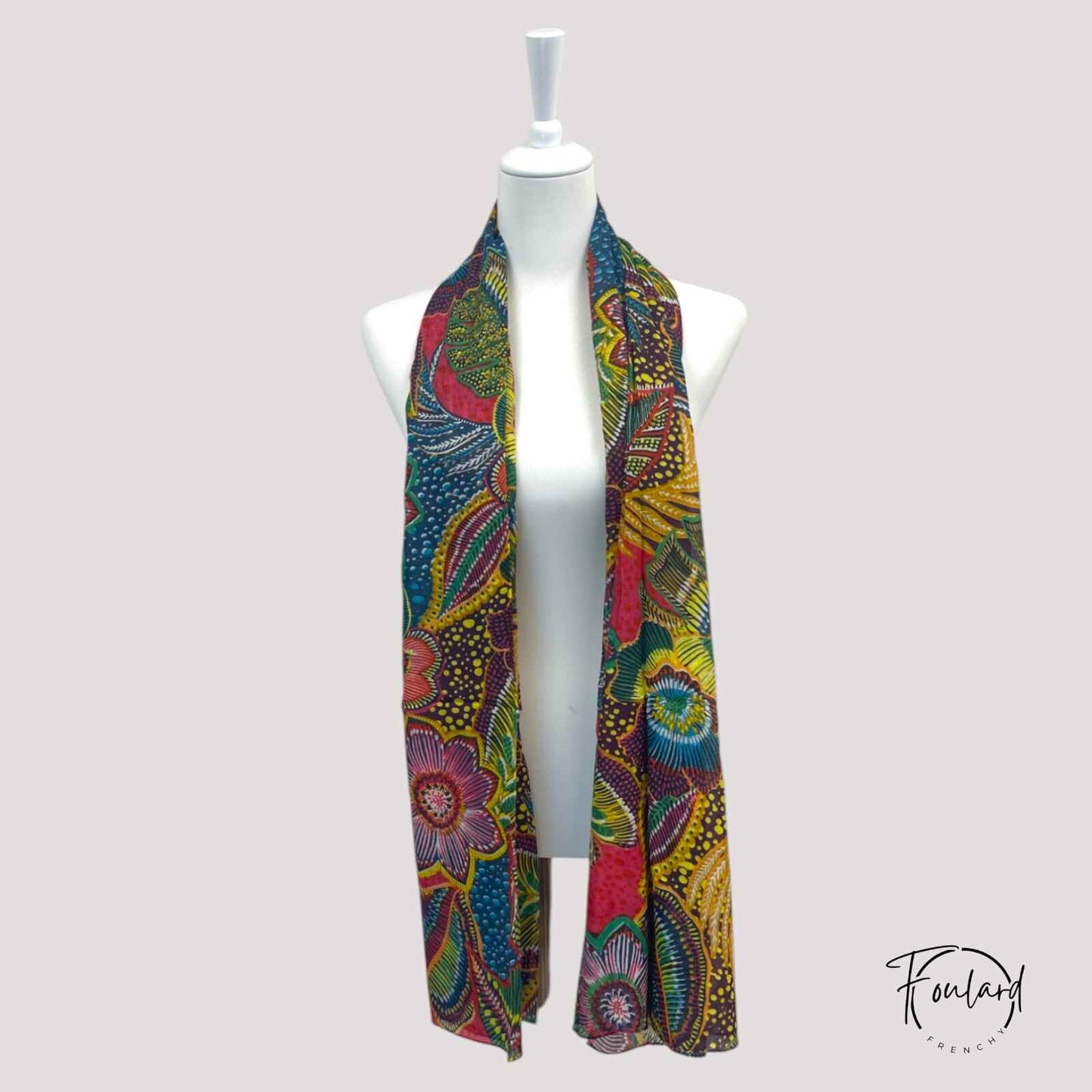 Foulard femme coloré imprimé wax tropica