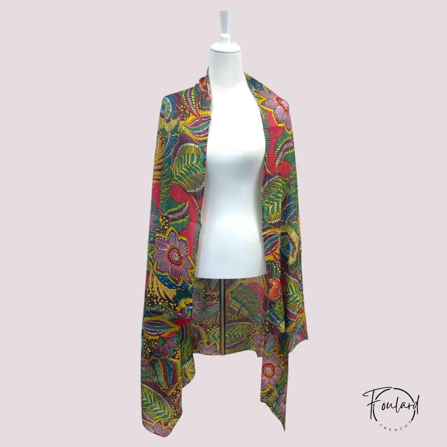 Foulard femme coloré imprimé wax tropica