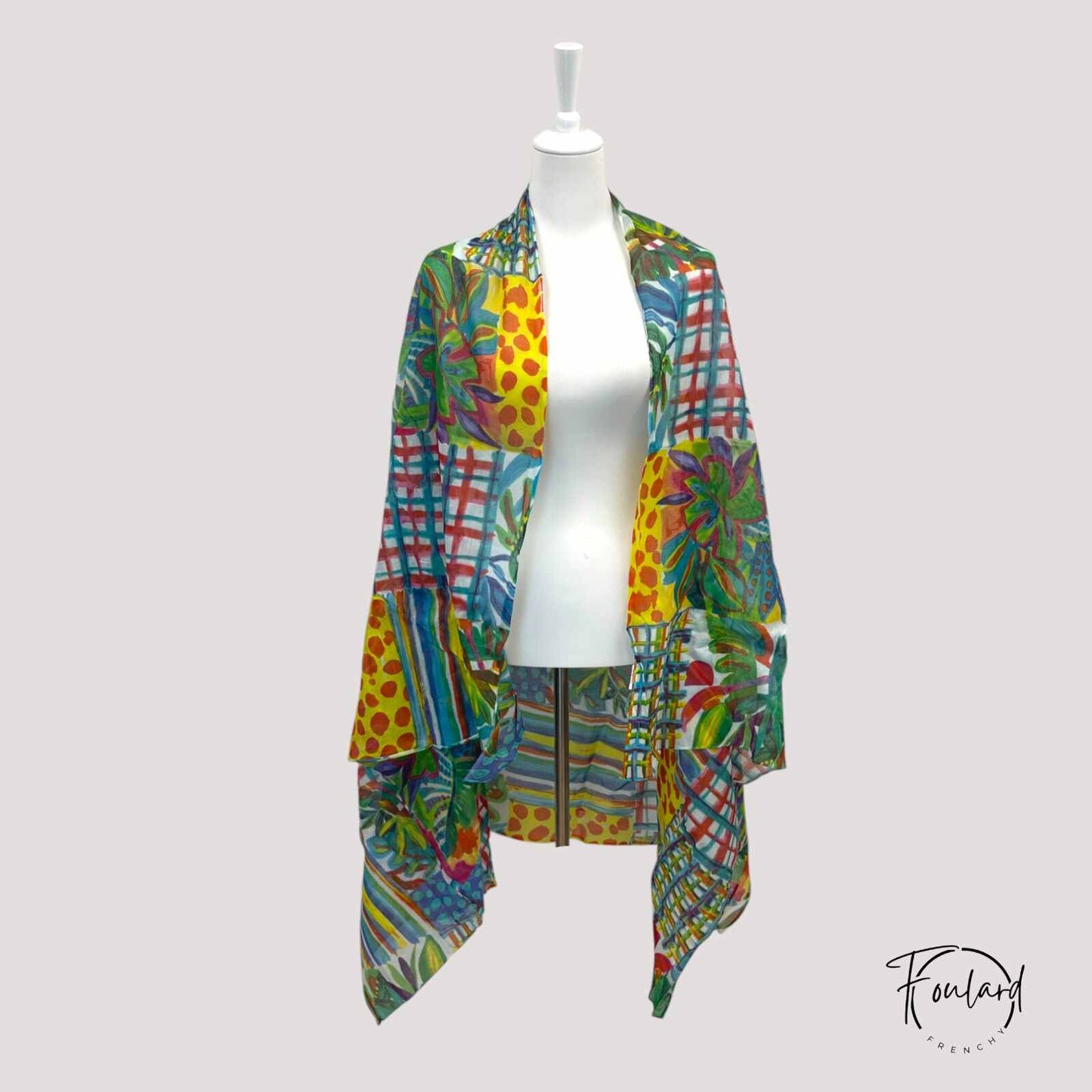 Foulard coloré imprimé abstrait en coton