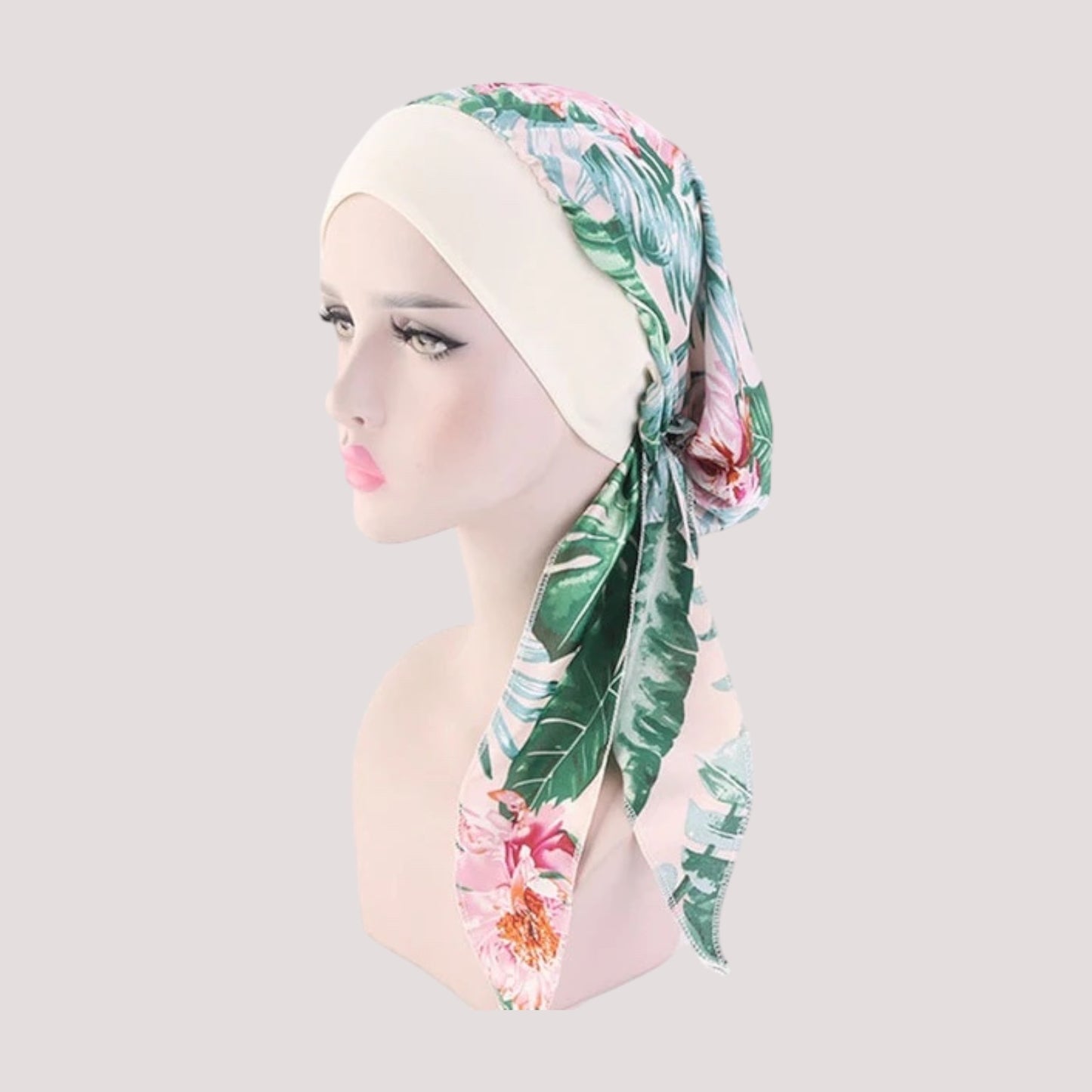 ANNA Foulard Cheveux Femme Moderne Chimio Vert à motifs