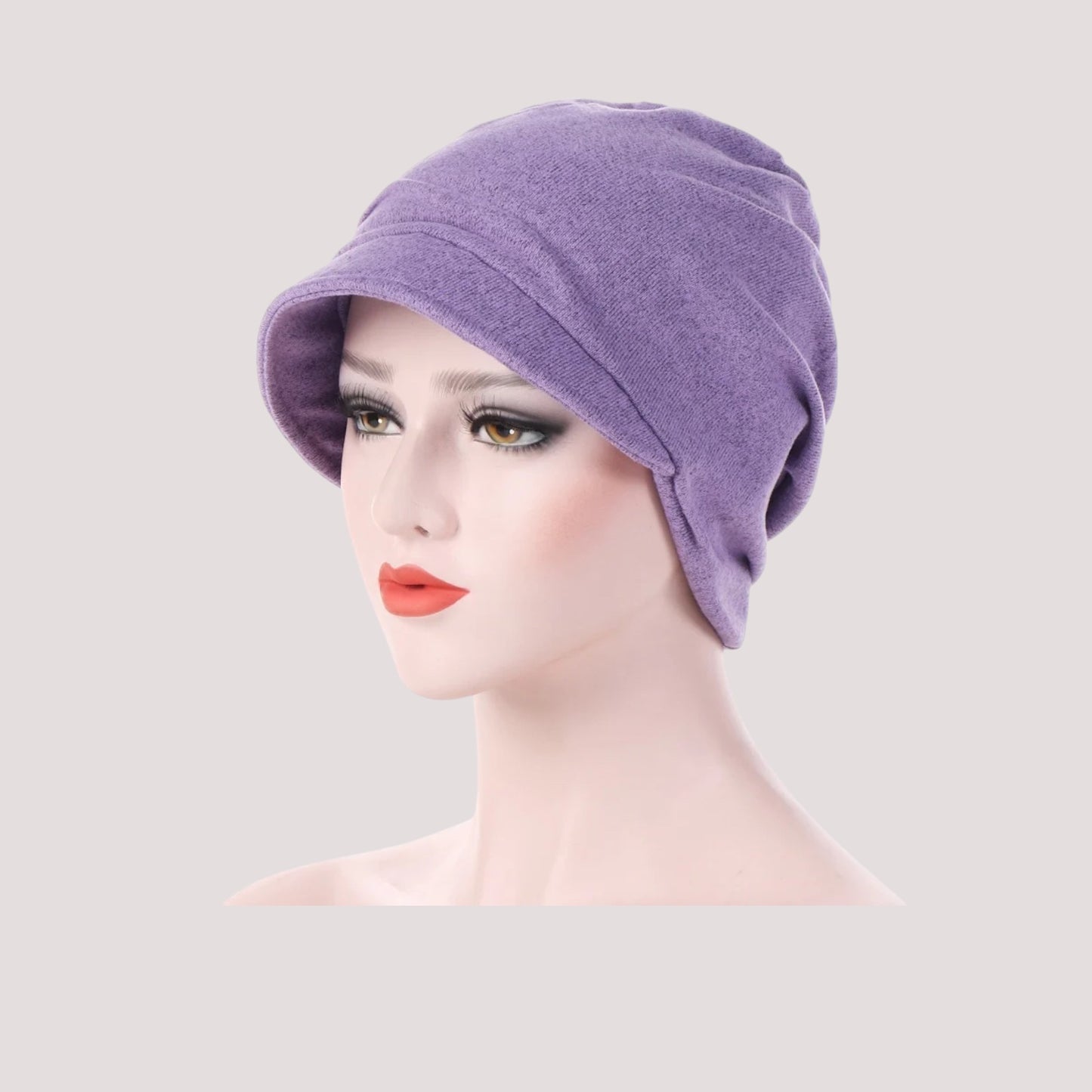 BRIGITTE Foulard Casquette Chimio Coton Femme Violet
