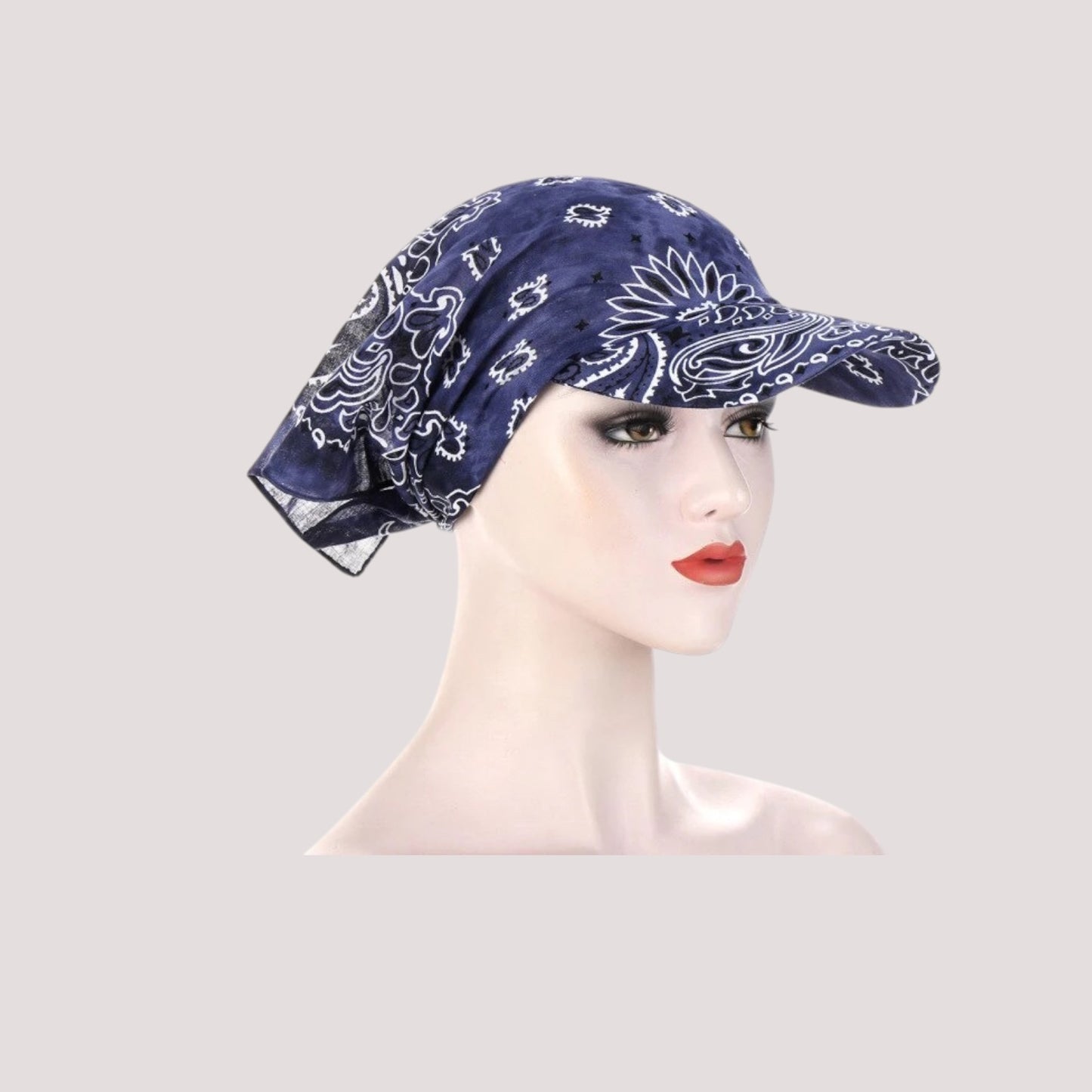 Casquette Foulard Chimio Femme Bleu Bohème
