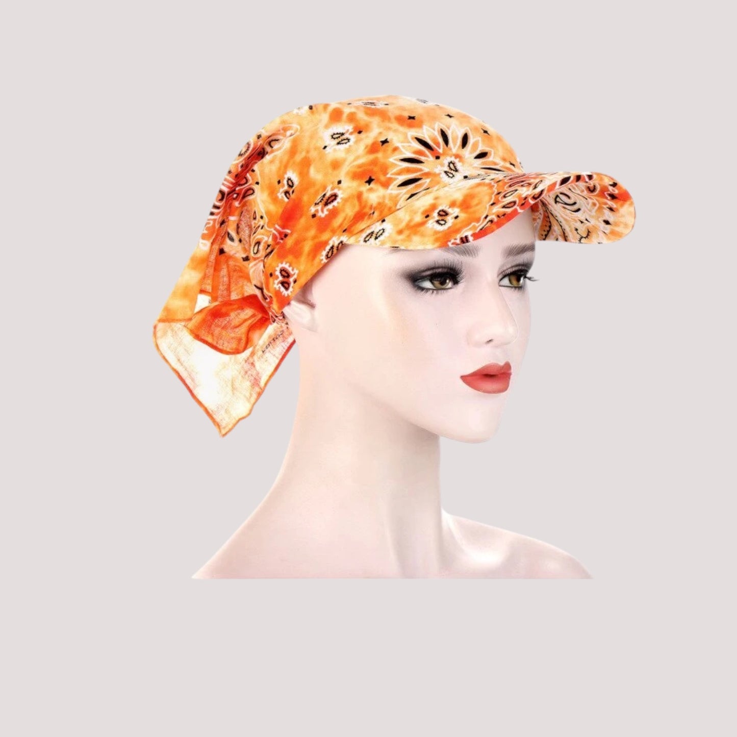 Casquette Foulard Chimio Orange Bohème