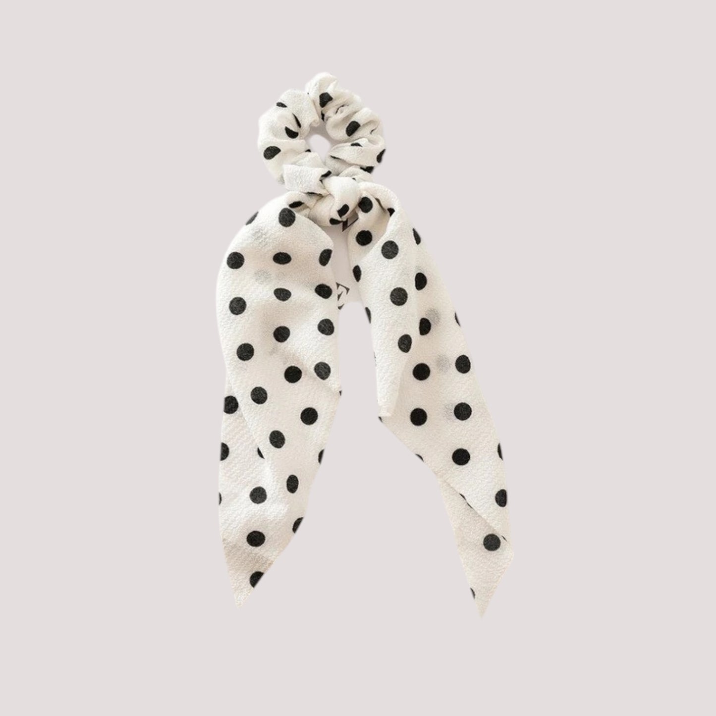 Chouchou Foulard Blanc à Pois