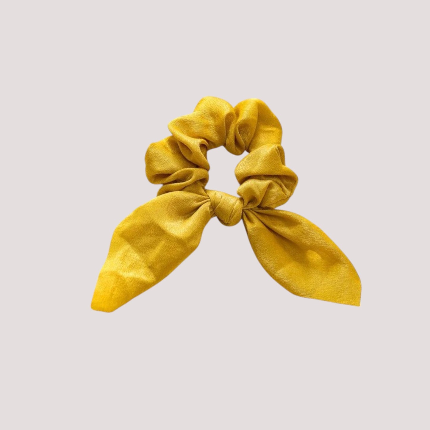 Chouchou Foulard Court Uni Jaune