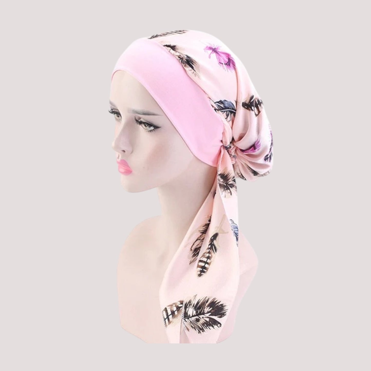 DELPHINE Foulard Cheveux Femme Rose Mode Chimio à motifs