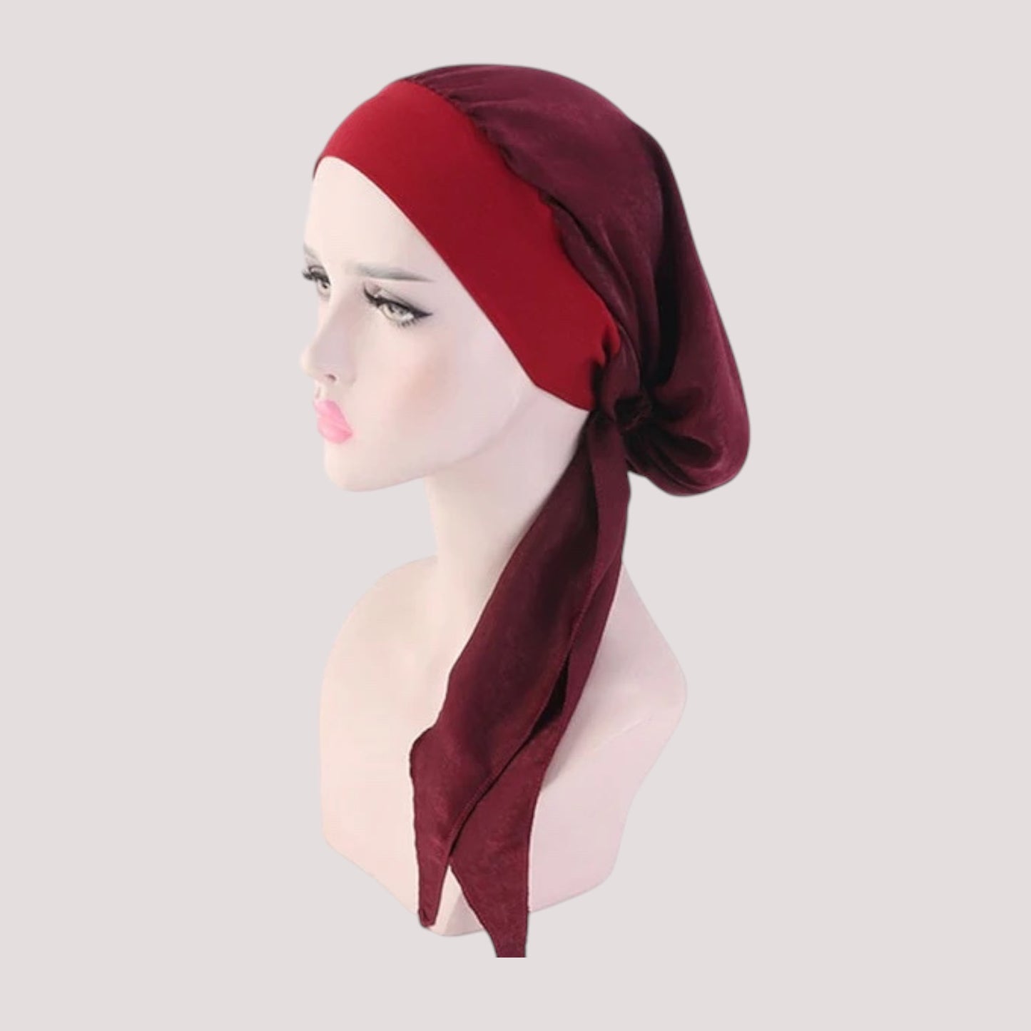 ÉLODIE Foulard long chimio bordeaux - Uni