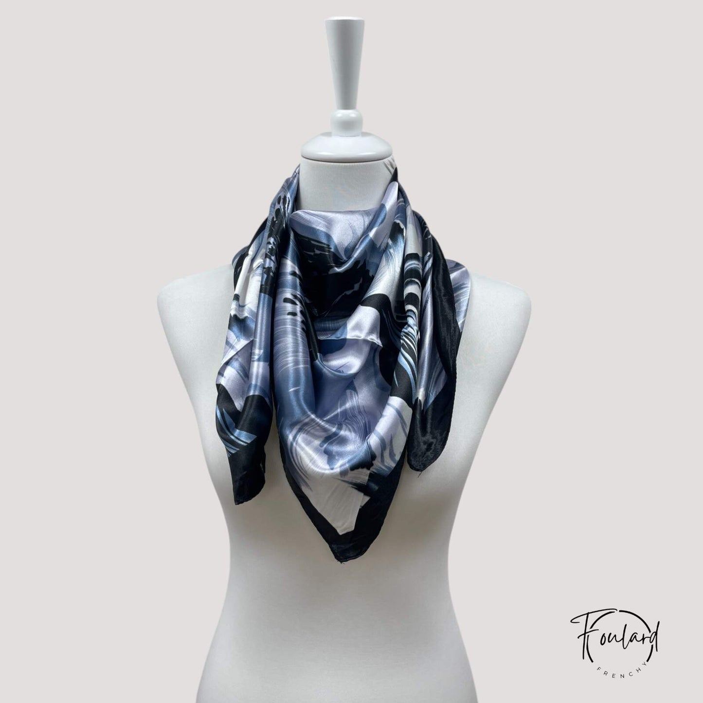 SABINE Foulard Cheveux Femme Violet à motifs