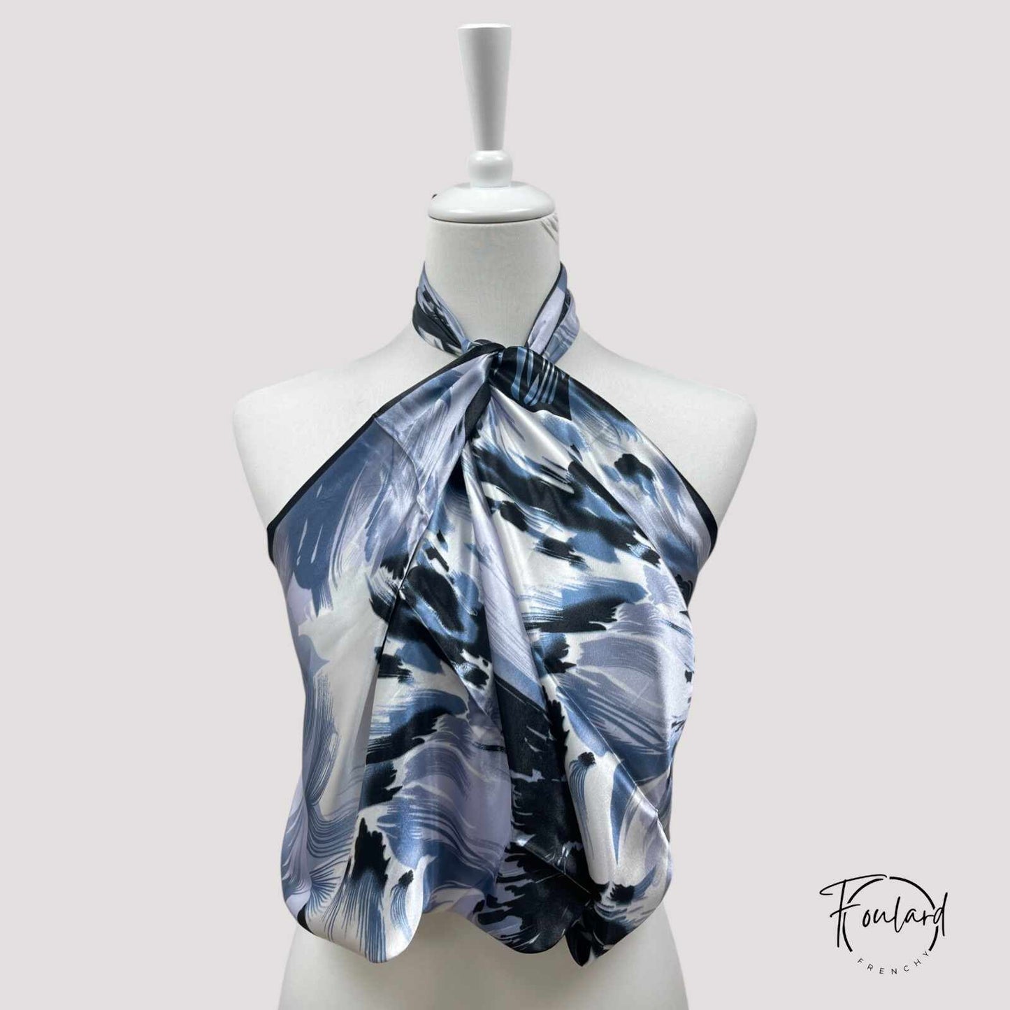 SABINE Foulard Cheveux Femme Violet à motifs