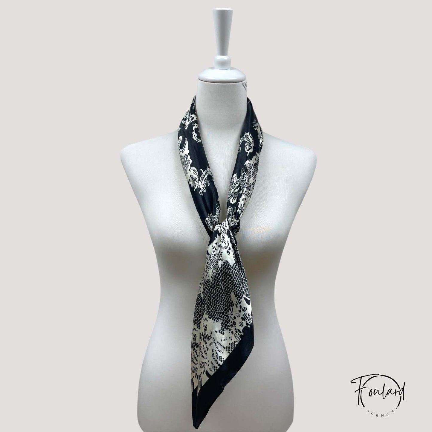 CÉLINE Foulard Cheveux Femme Noir Baroque Bohème