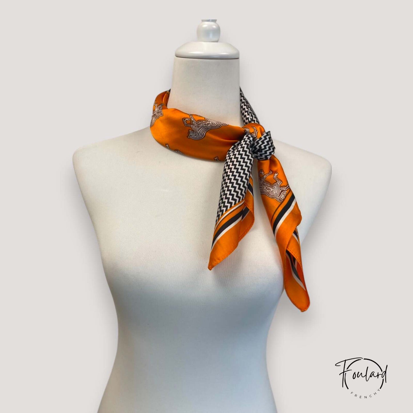 Foulard pour cheveux 70 orange - Perséphone