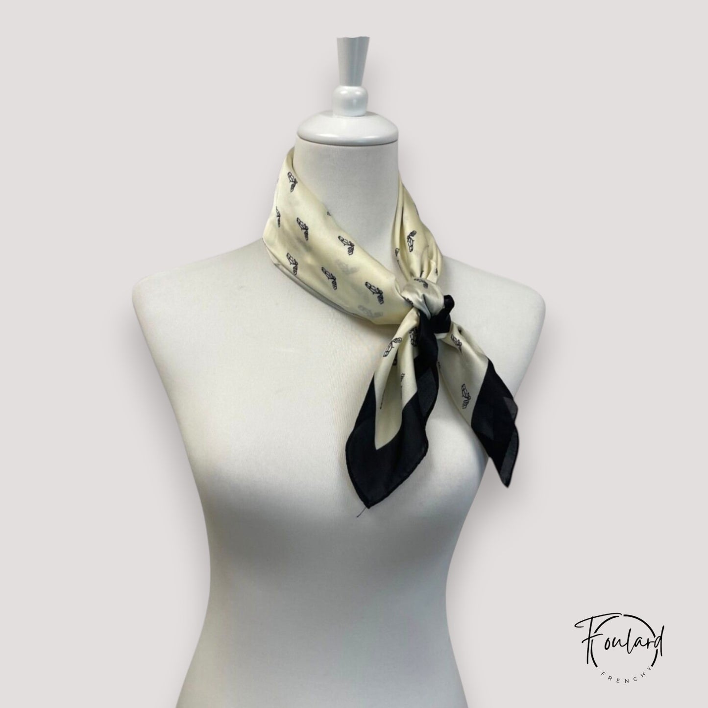 Foulard pour cheveux 70 blanc - Eléa