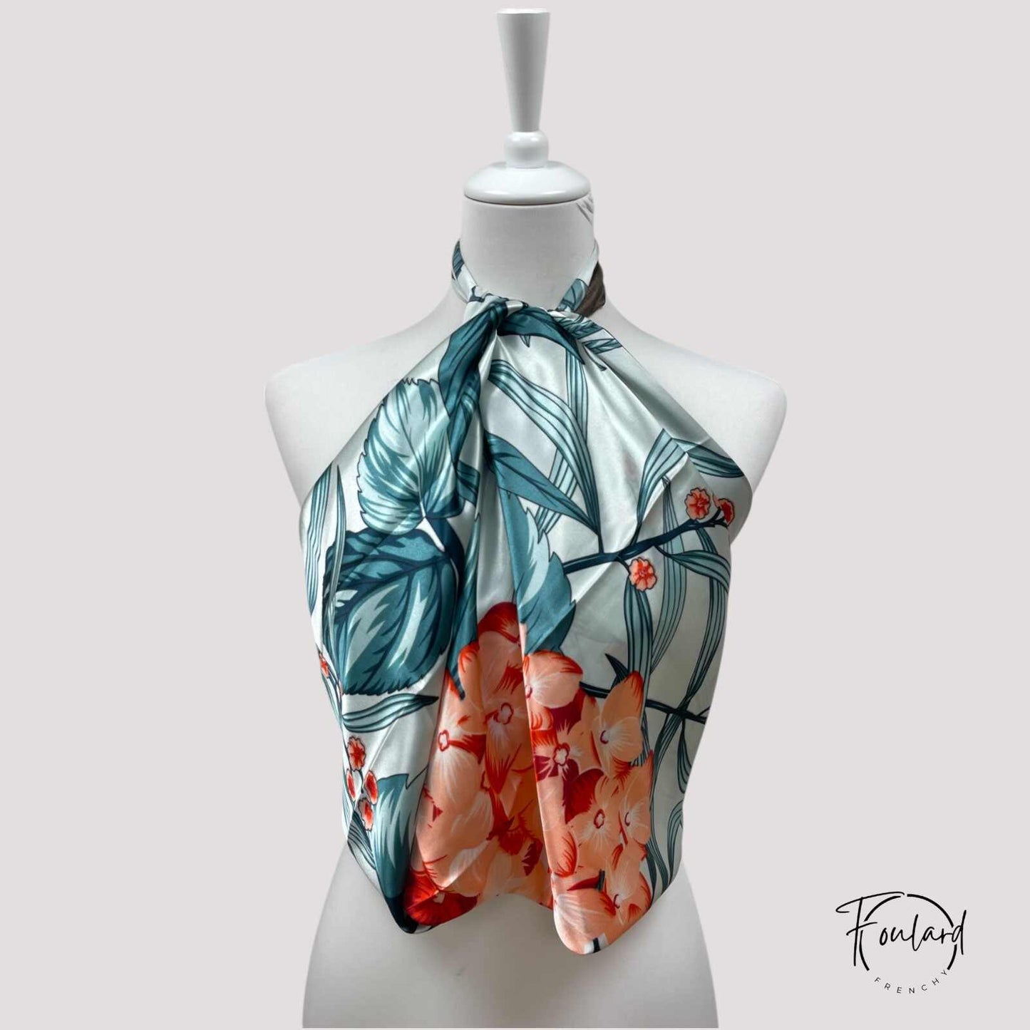 AURORE Foulard Cheveux Femme Vert à motifs Nature