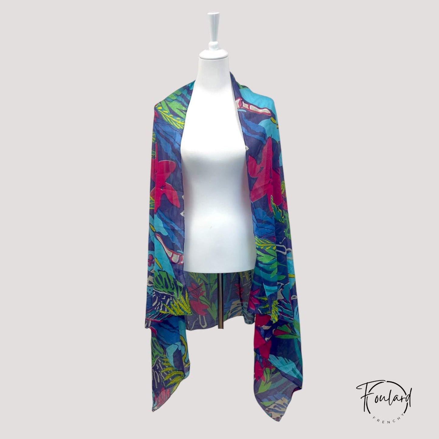Foulard à motif jungle multicolore