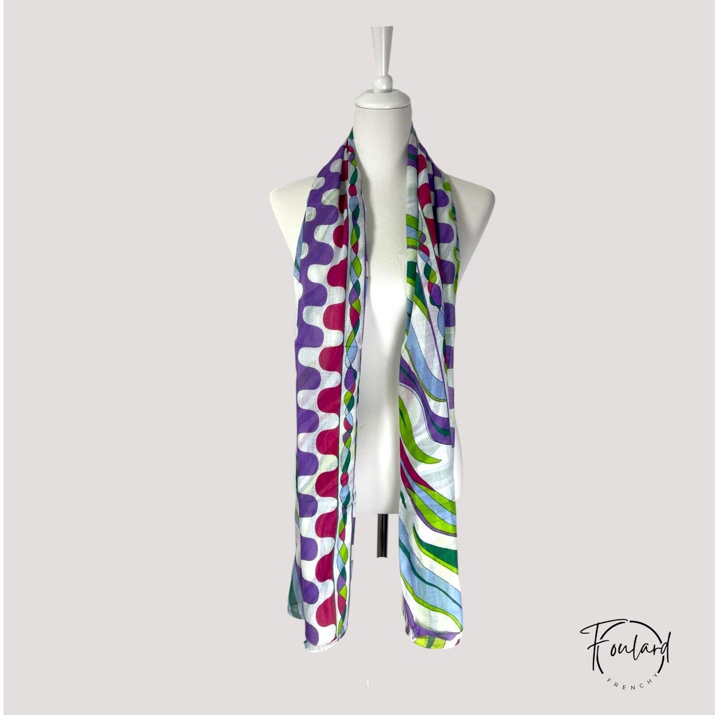 foulard femme à motif ondulé multicolore