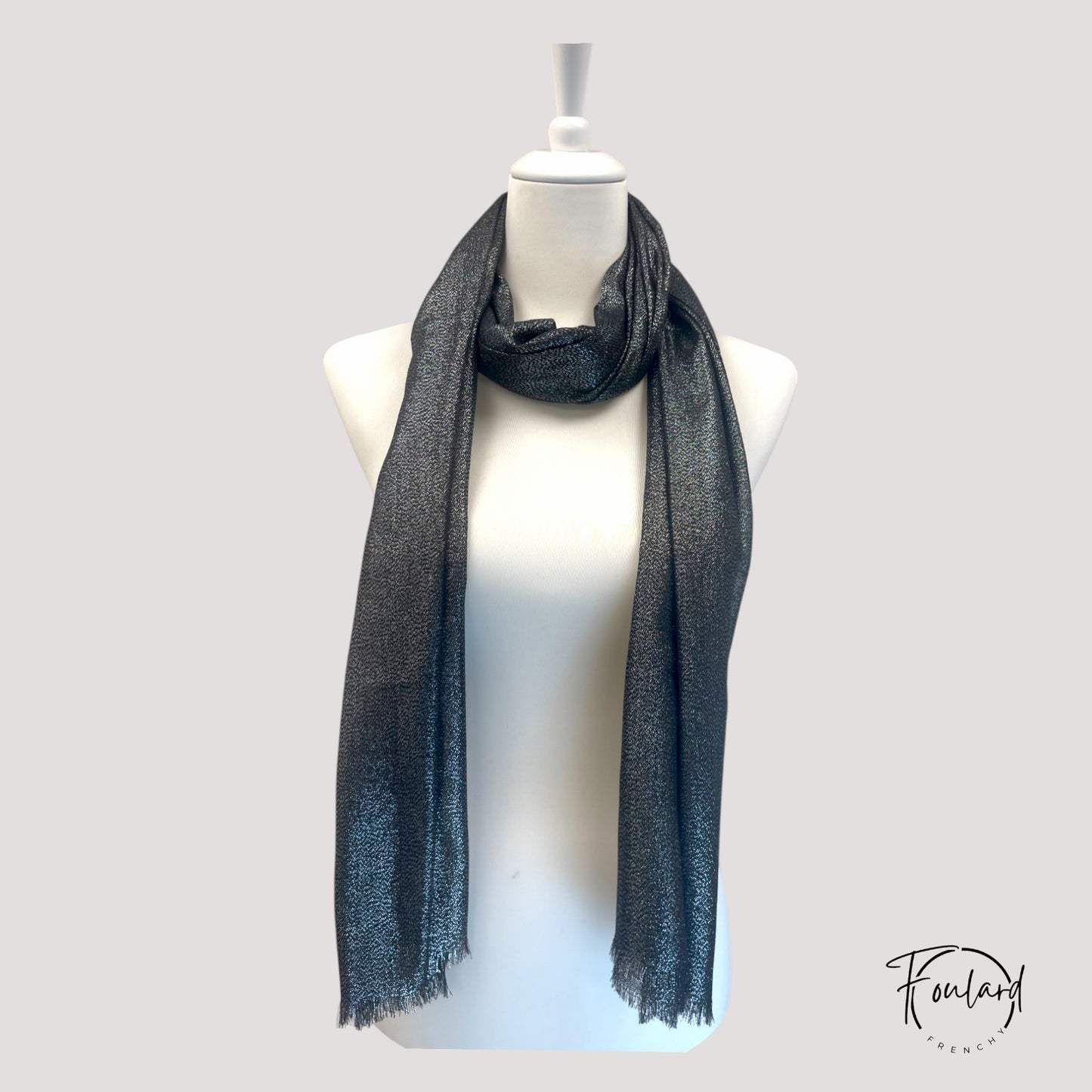 Foulard femme noir pailleté