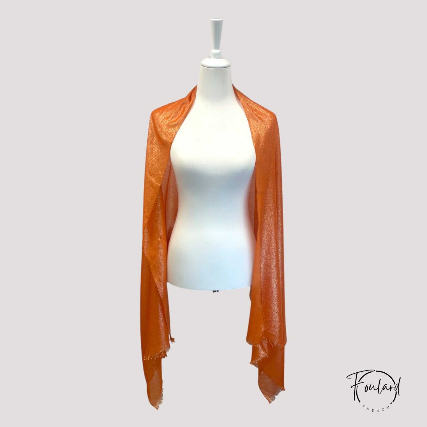 Foulard femme orange pailleté