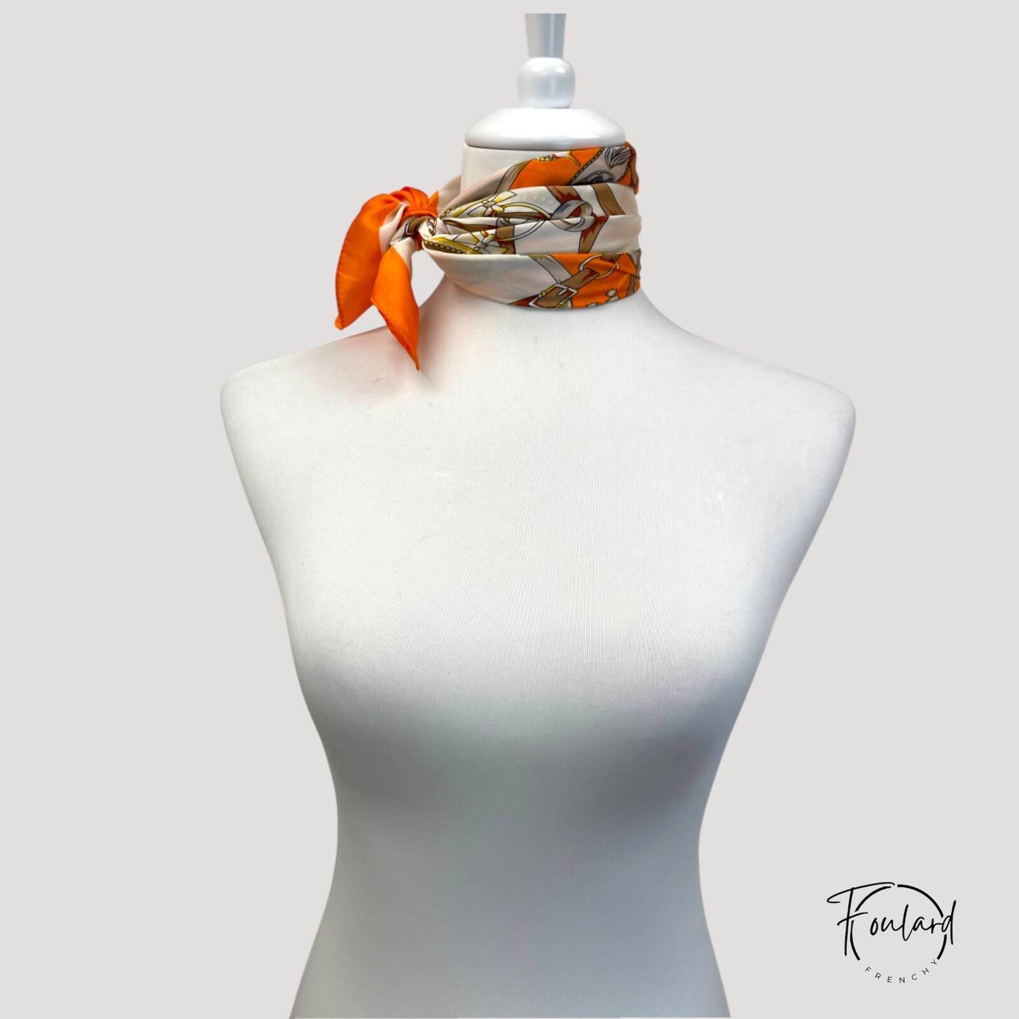 Foulard pour cheveux 70 orange - Xéline