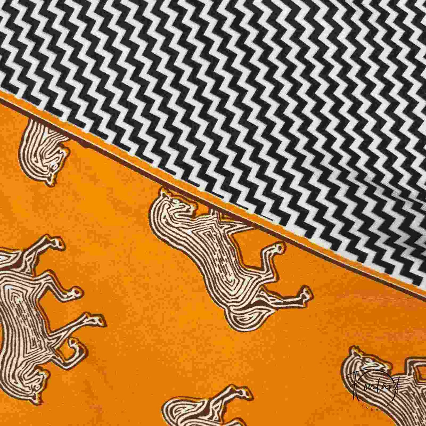 Foulard pour cheveux 70 orange - Perséphone