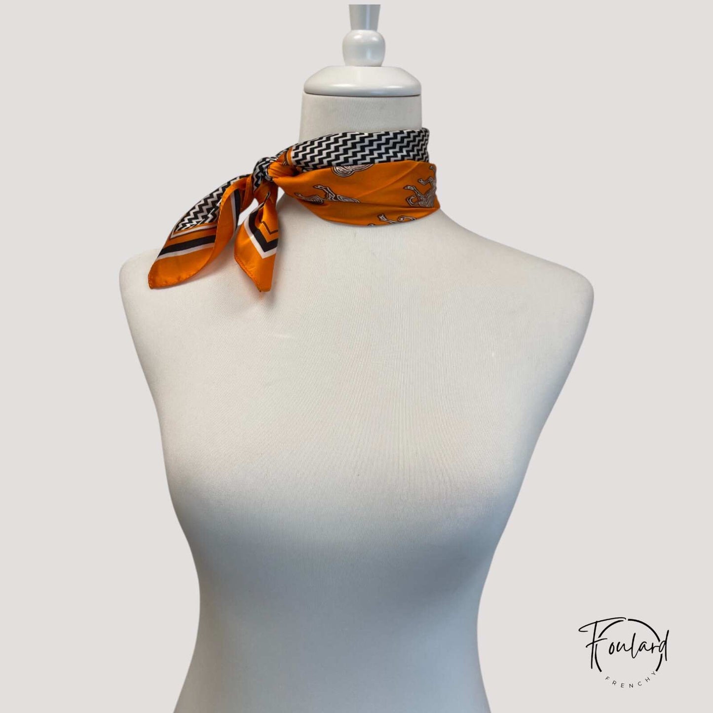Foulard pour cheveux 70 orange - Perséphone