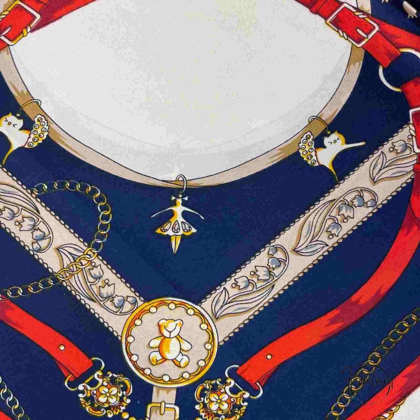 Foulard pour cheveux 70 bleu - Xéline