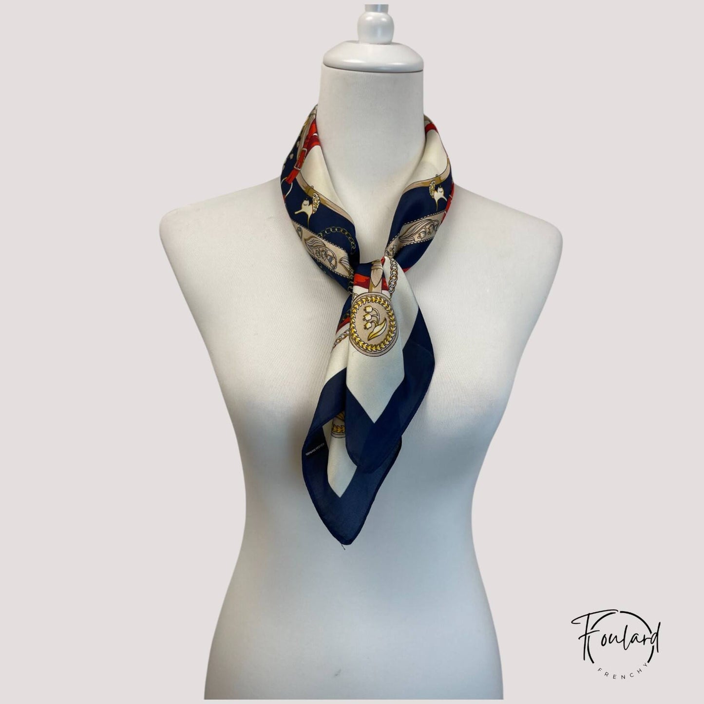 Foulard pour cheveux 70 bleu - Xéline