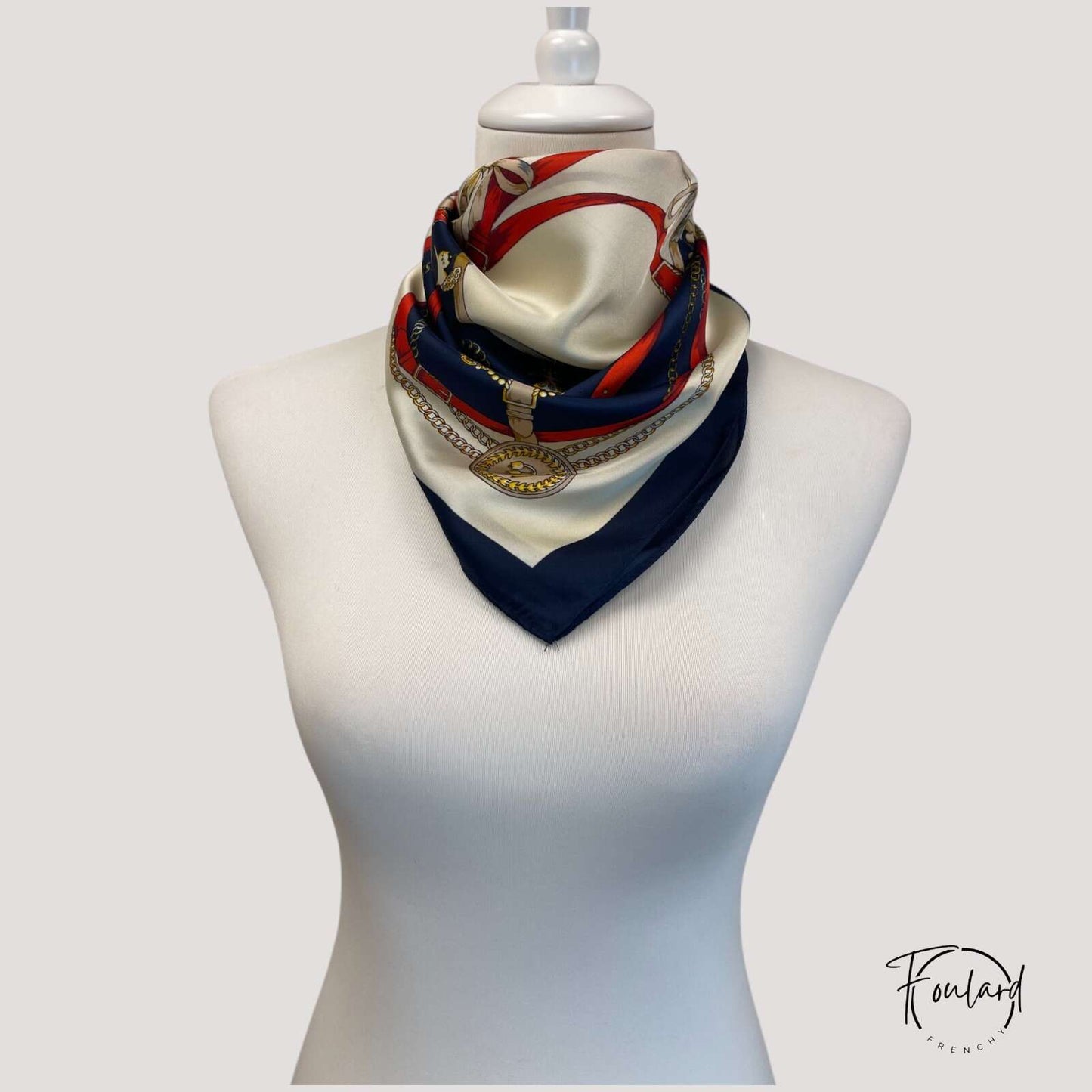 Foulard pour cheveux 70 bleu - Xéline