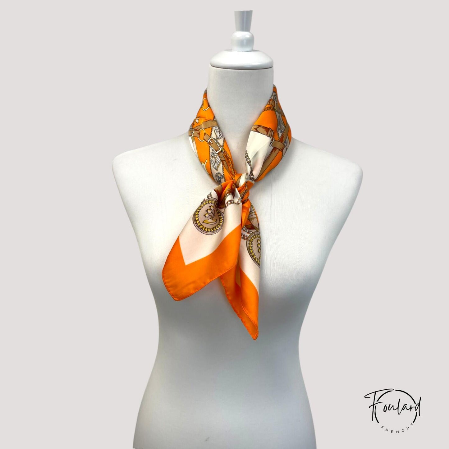 Foulard pour cheveux 70 orange - Xéline