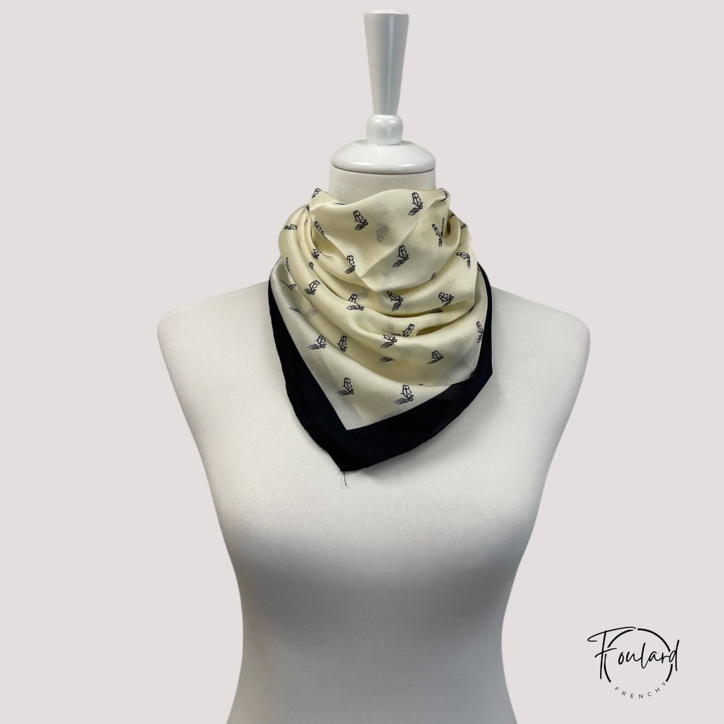 Foulard pour cheveux 70 blanc - Eléa