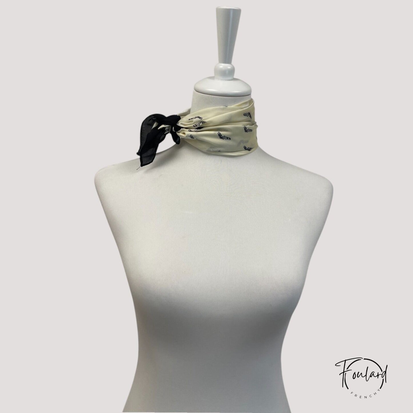 Foulard pour cheveux 70 blanc - Eléa