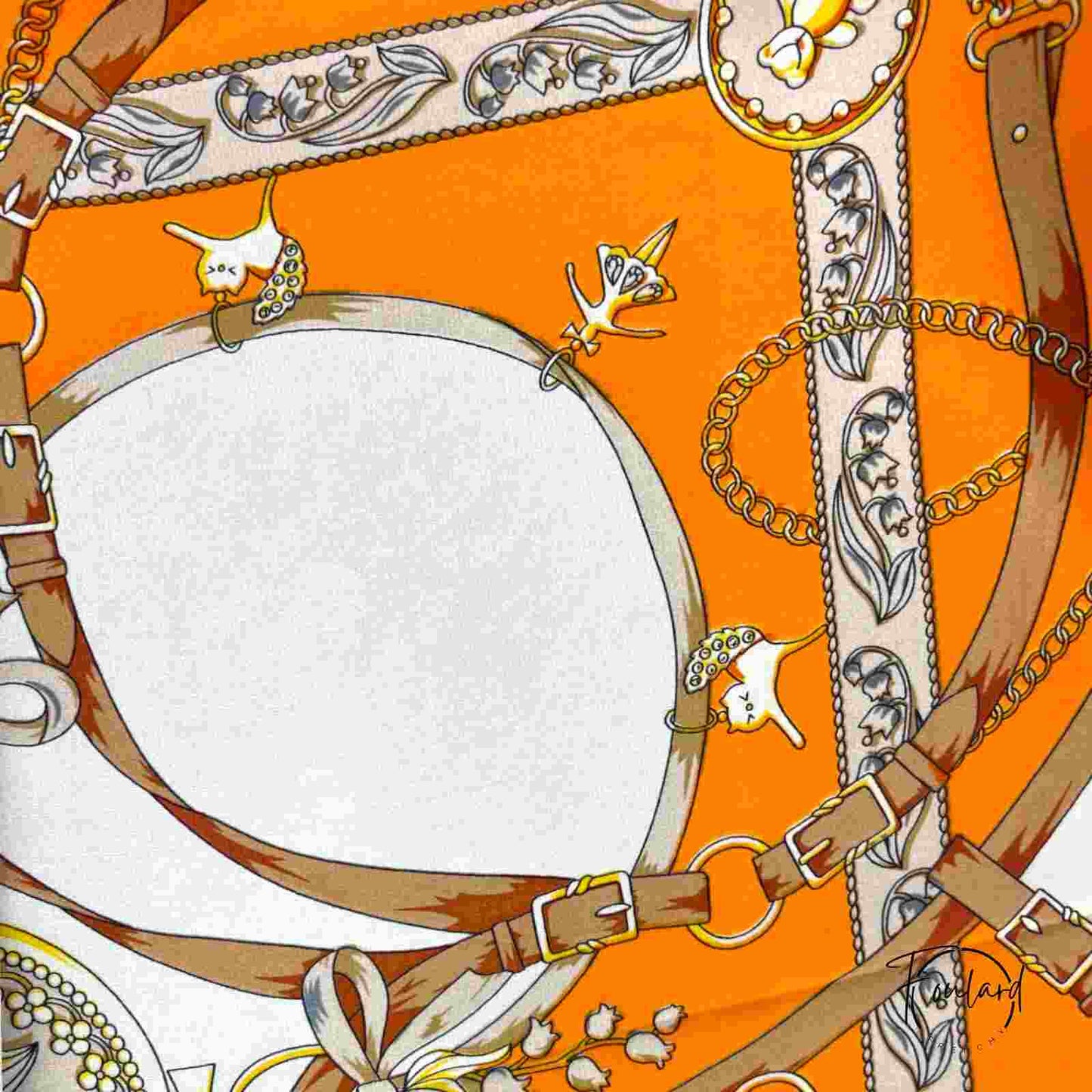 Foulard pour cheveux 70 orange - Xéline