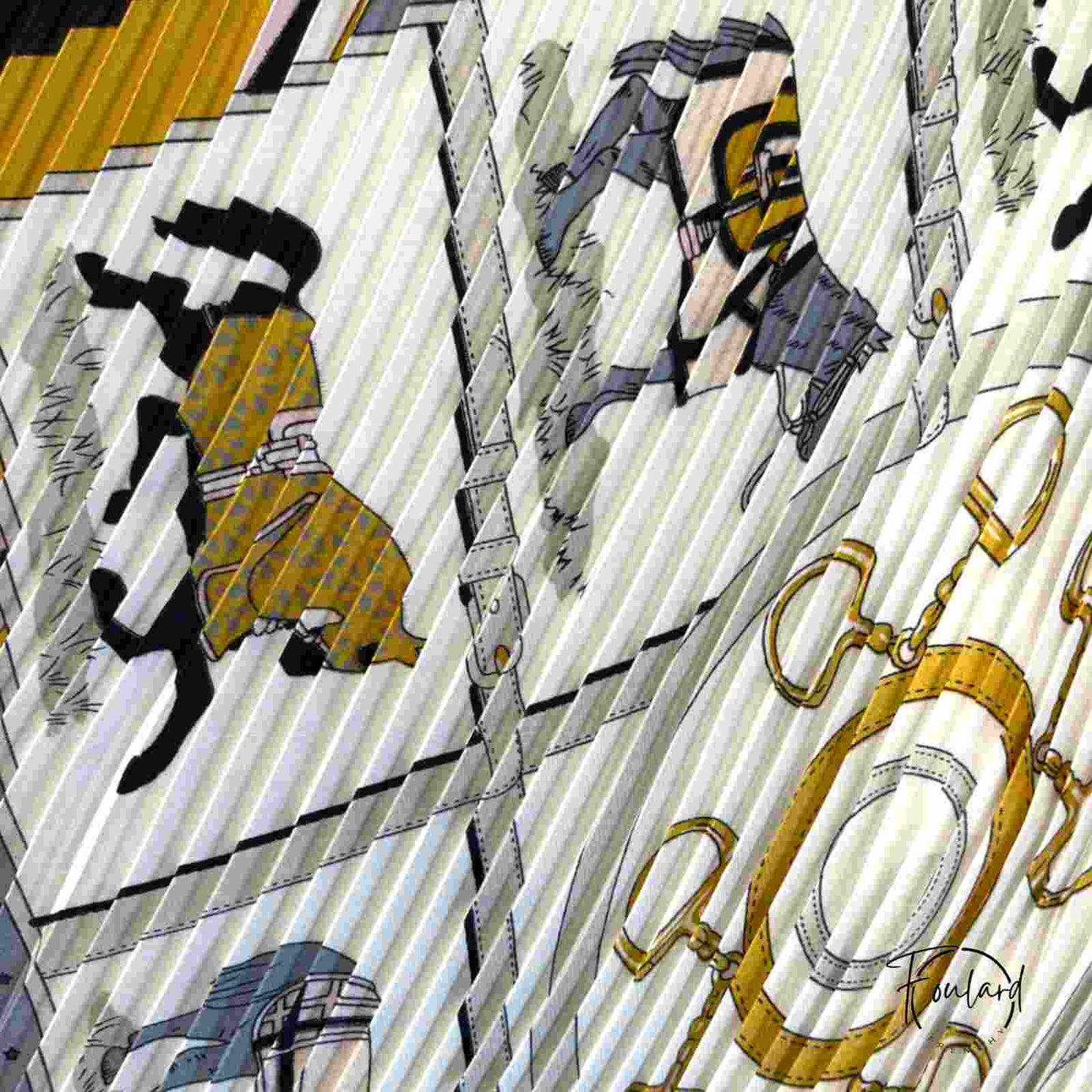 Foulard pour cheveux plissé noir - Fréline