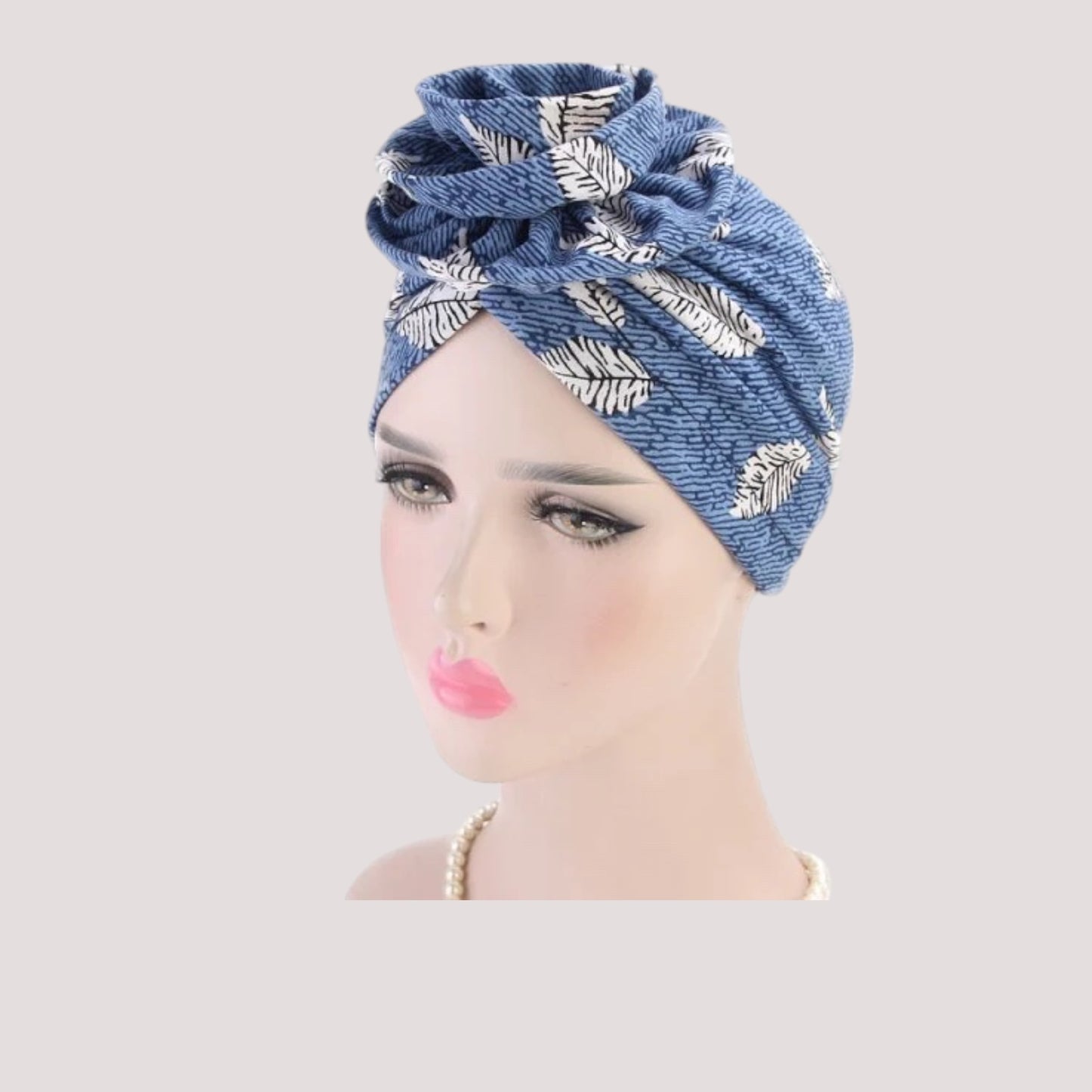 Foulard turban chimio bleu - Exontine