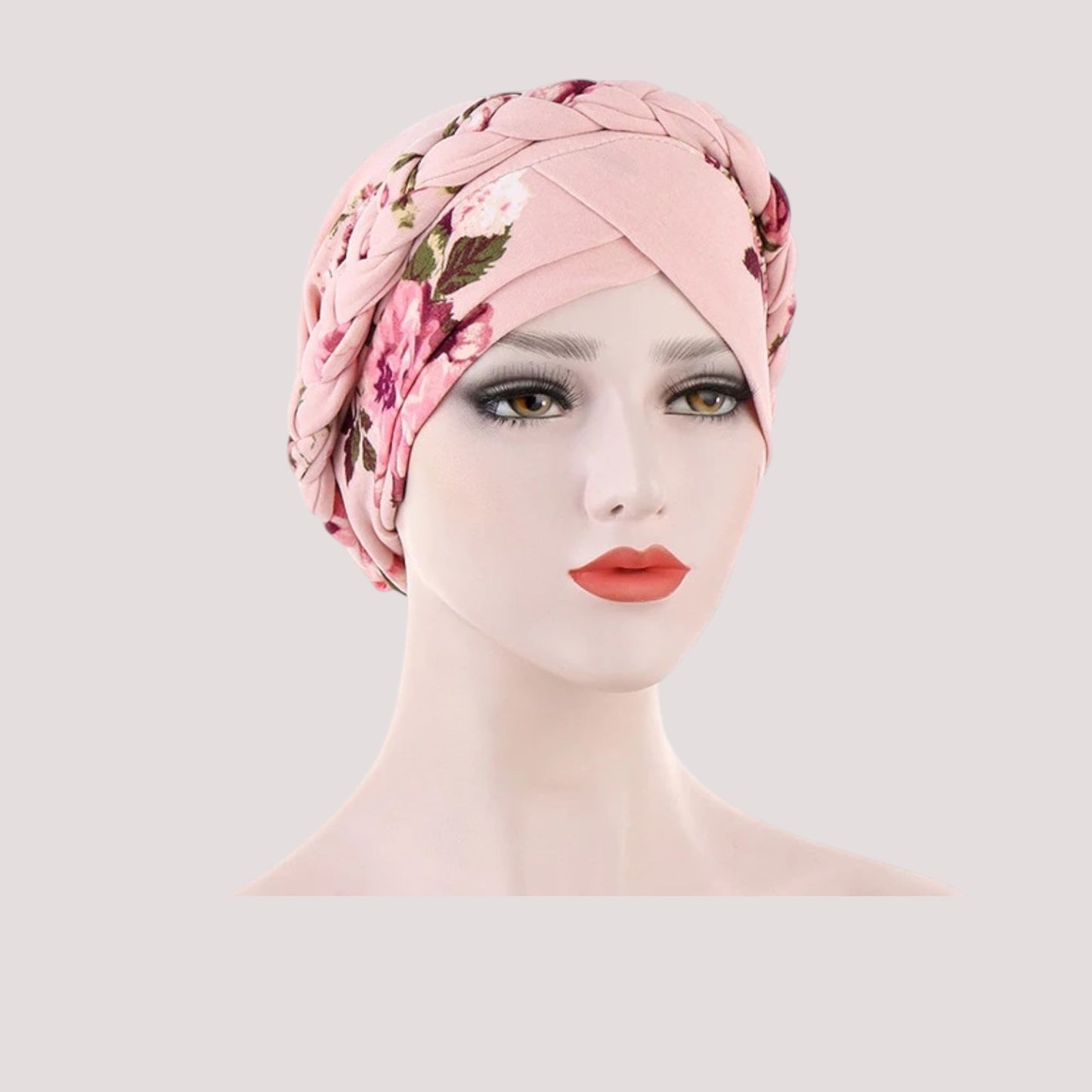 Foulard turban chimio rose - Floral