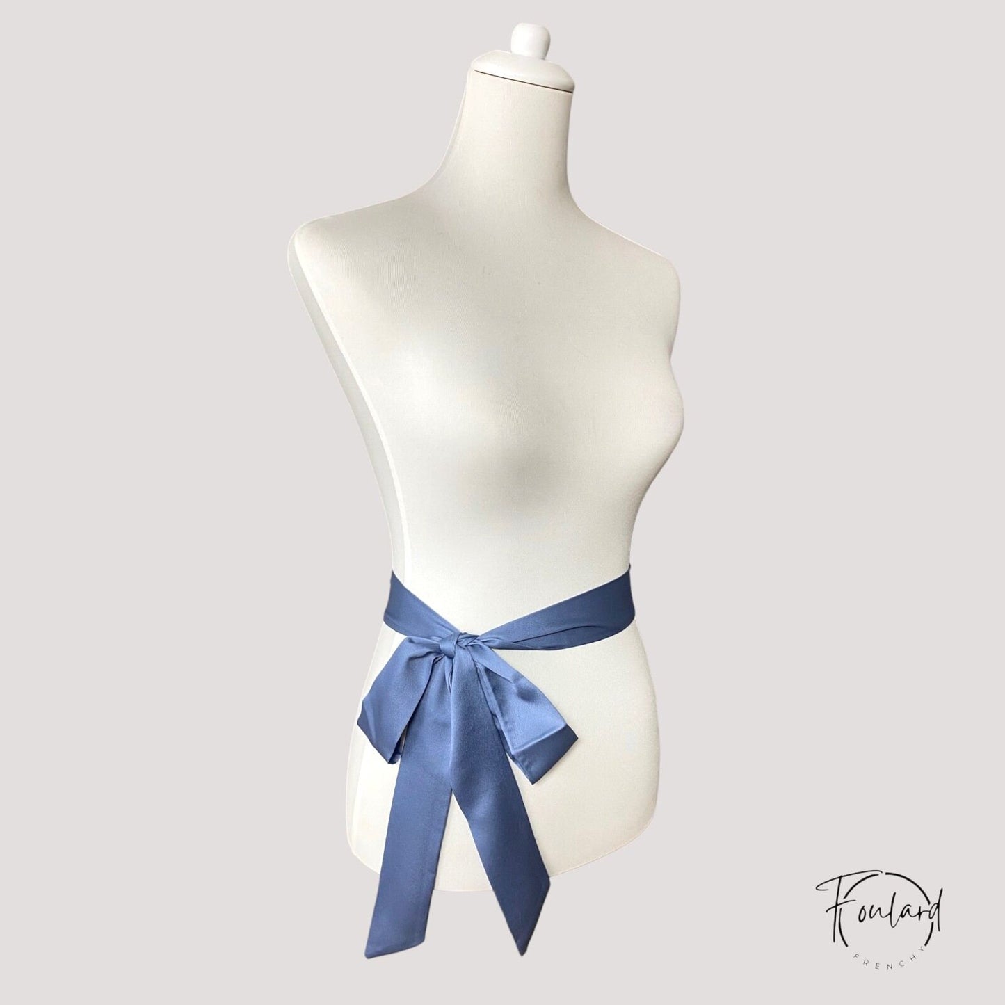 Ceinture foulard bleu-gris