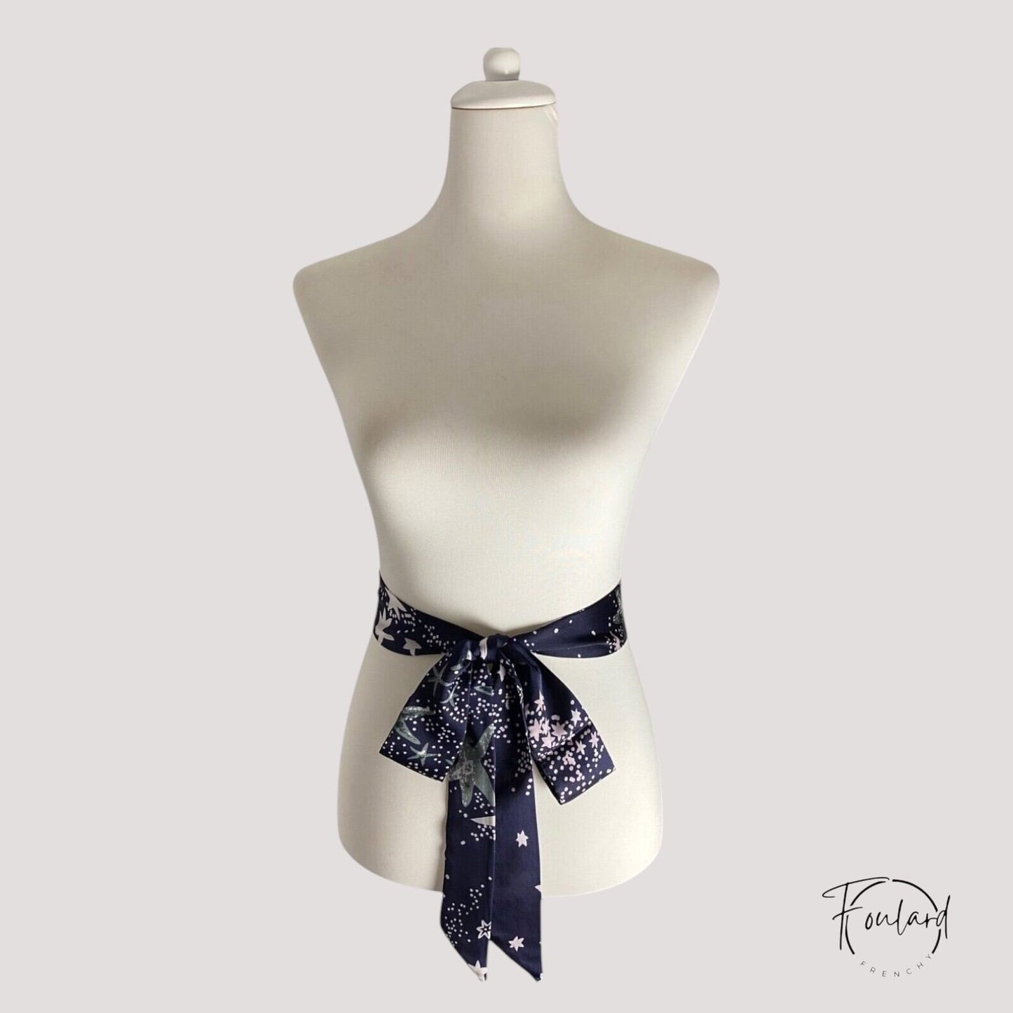 Ceinture foulard bleu nuit étoilée