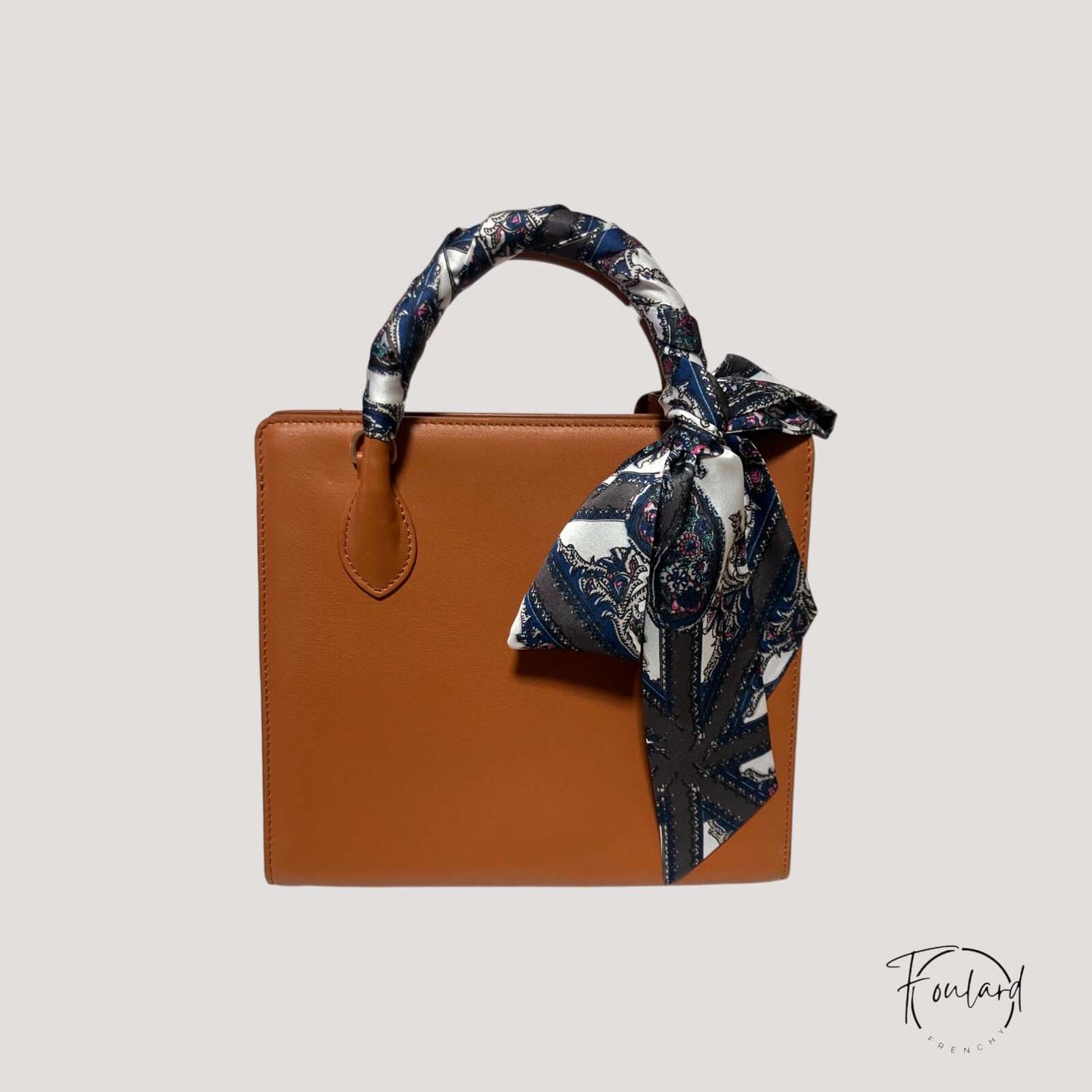 Ceinture foulard motif cachemire bleu et gris