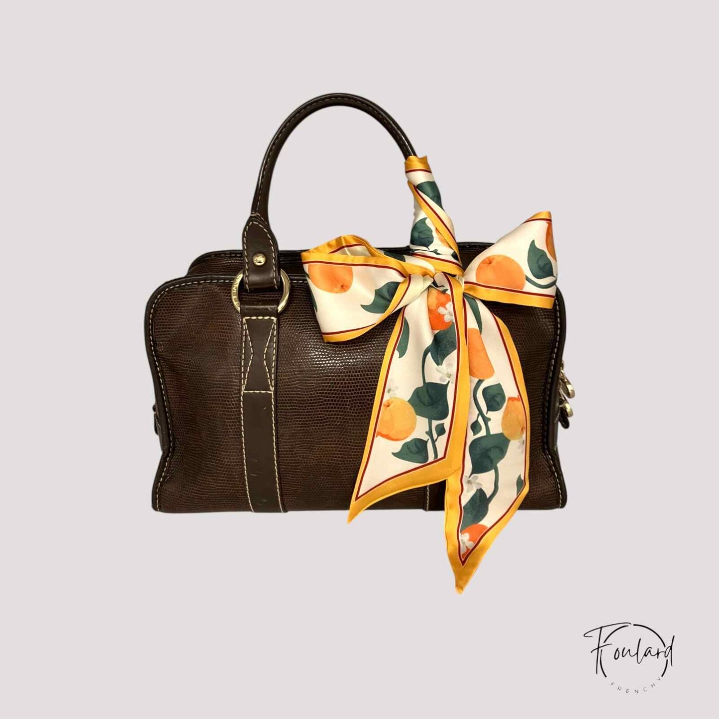 Ceinture foulard fruitée orange et vert