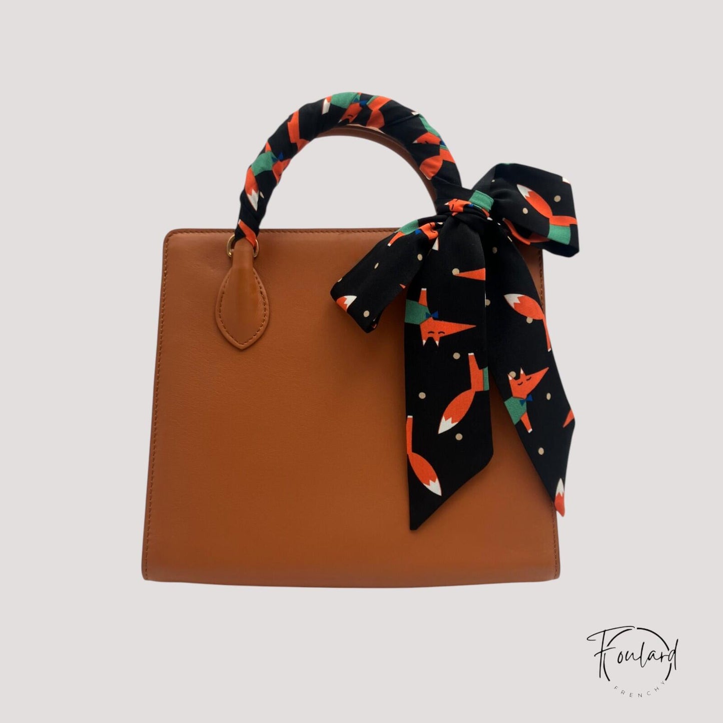 Ceinture foulard noire à motif renard