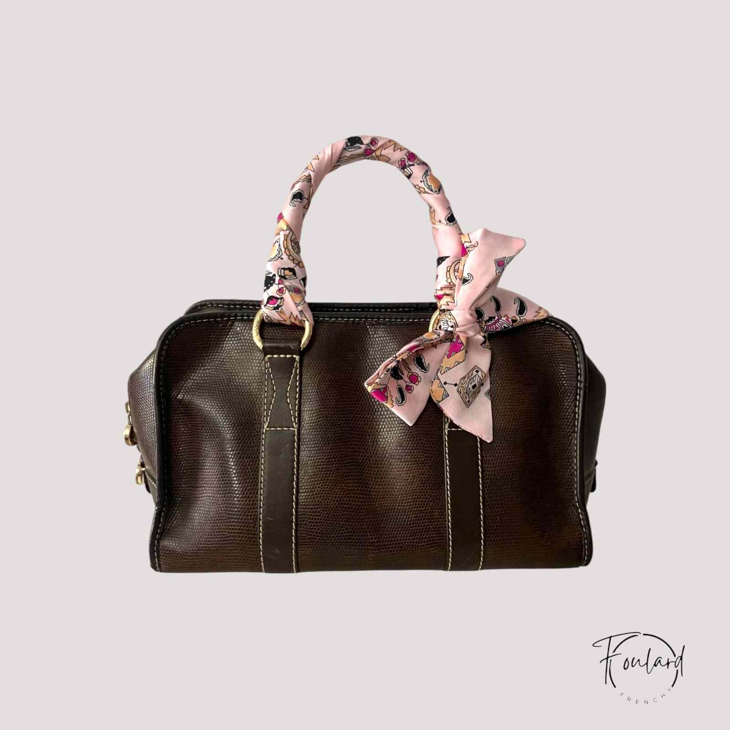 Ceinture foulard rose motif aztèque