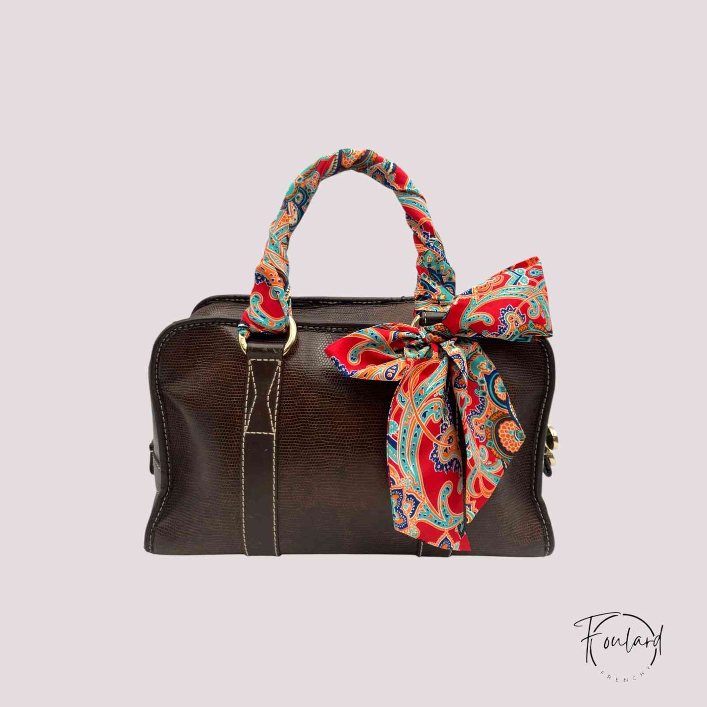 Ceinture foulard rouge à motifs bohème