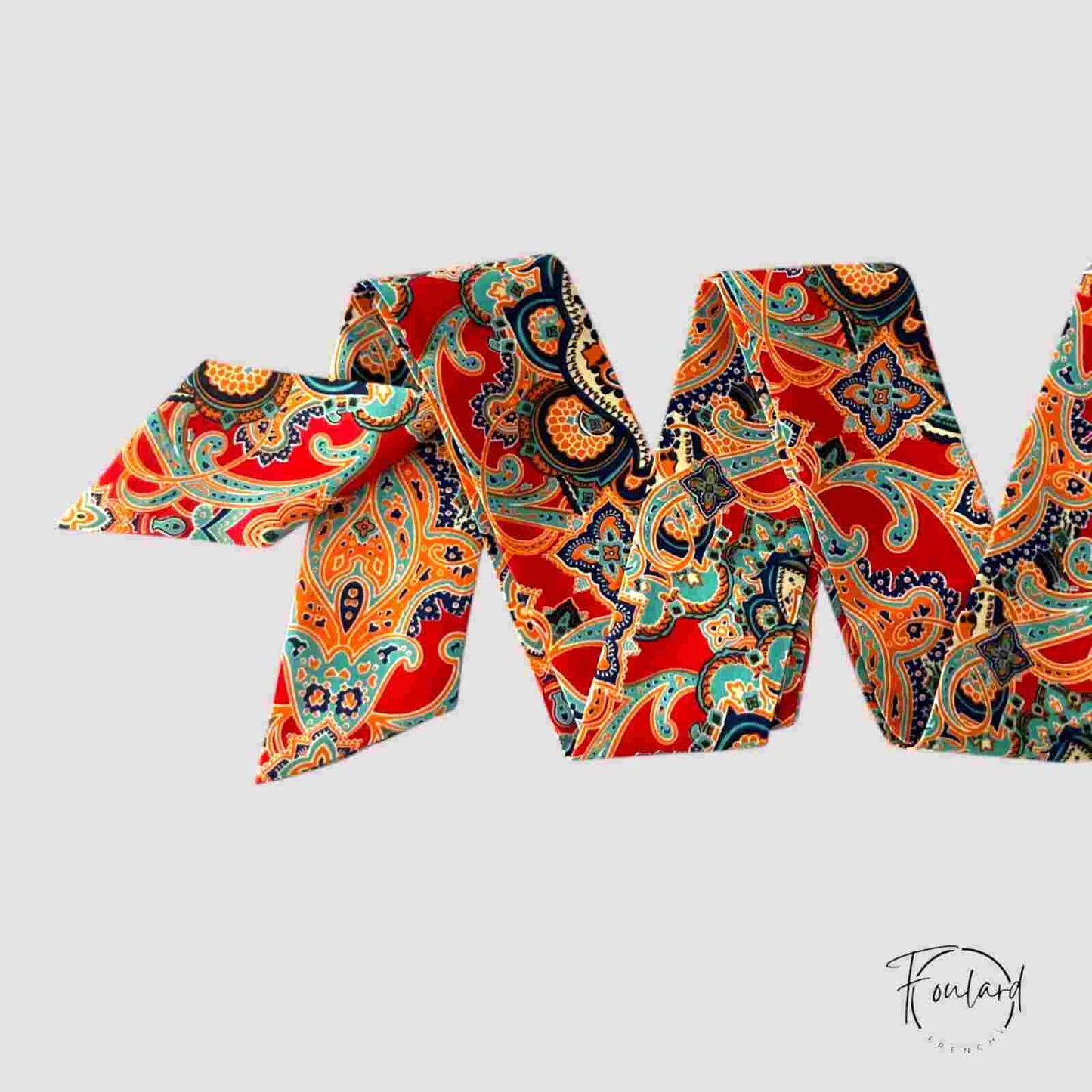 Ceinture foulard rouge à motifs bohème