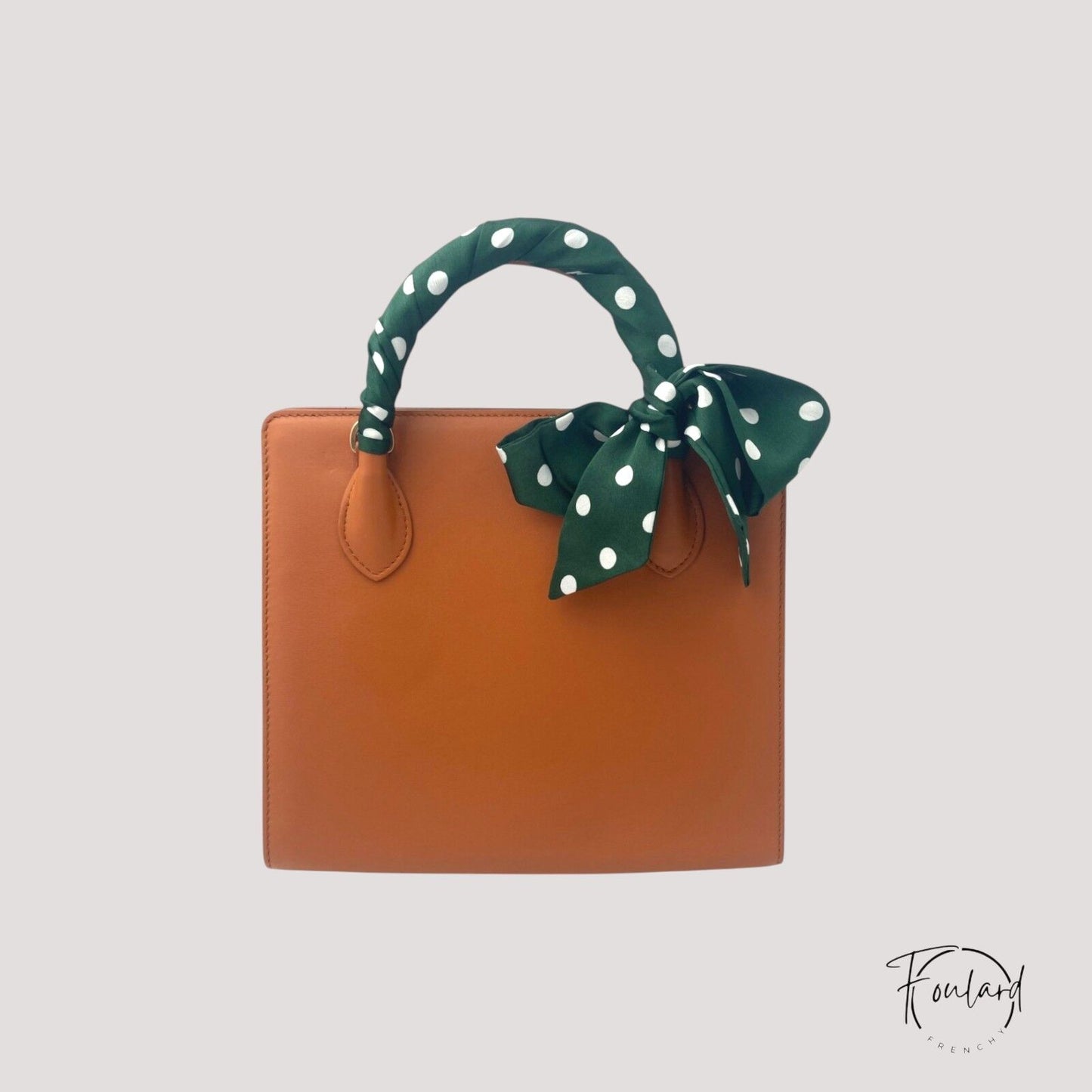 Ceinture foulard verte à pois blancs